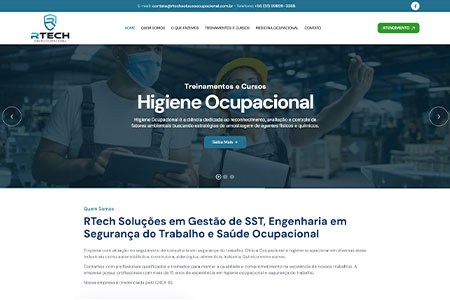 Criação de site para RTech Soluções em Gestão de SST, Engenharia em Segurança do Trabalho e Saúde Ocupacional